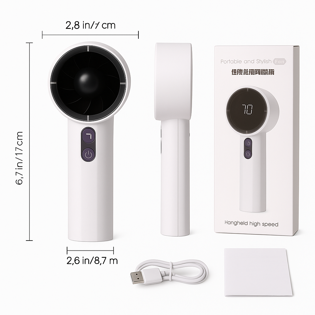 💨 Mini Ventilador Recargable – Aire Silencioso – Mantente fresco hasta 12 horas seguidas